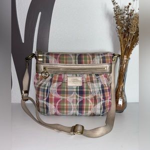 *COACH* Coach Poppy Multicolor Plaid Crossbody Shoulder Bag.